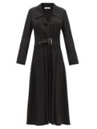 Matchesfashion.com Co - Open-collar Belted Twill Dress - Womens - Black