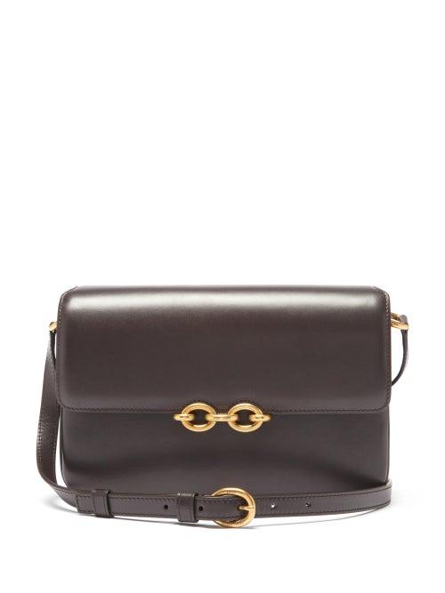 Matchesfashion.com Saint Laurent - Le Maillon Medium Leather Shoulder Bag - Womens - Dark Brown