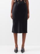 Nanushka - Zarina Satin Midi Skirt - Womens - Black