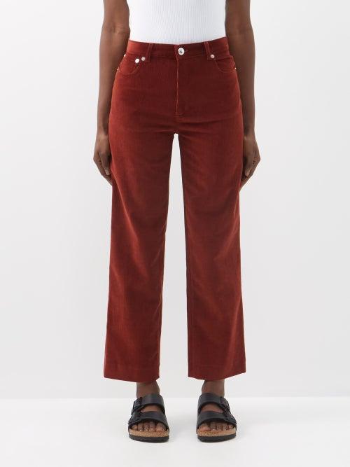 A.p.c. - New Sailor High-rise Cropped Straight-leg Jeans - Womens - Brown