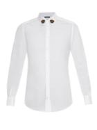 Dolce & Gabbana Gold-fit Crown-embellished Poplin Shirt