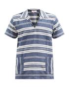 Orlebar Brown - Newman Rochelle Striped Cotton-blend Shirt - Mens - Blue Multi