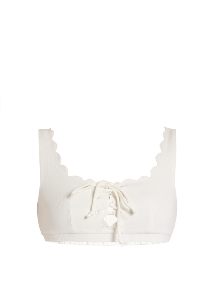 Marysia Swim Palm Springs Scallop-edged Bikini Top