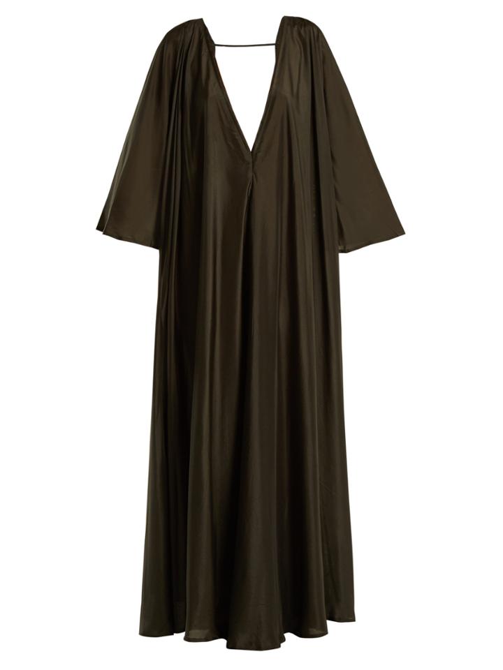Kalita Clemence Deep V-neck Silk Maxi Dress