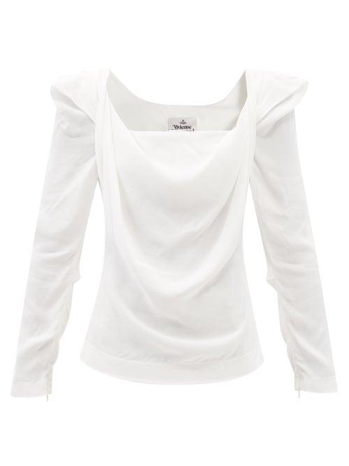 Vivienne Westwood - Elizabeth Gathered-crepe Top - Womens - White