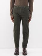 Thom Sweeney - Flat-front Cotton-corduroy Trousers - Mens - Green
