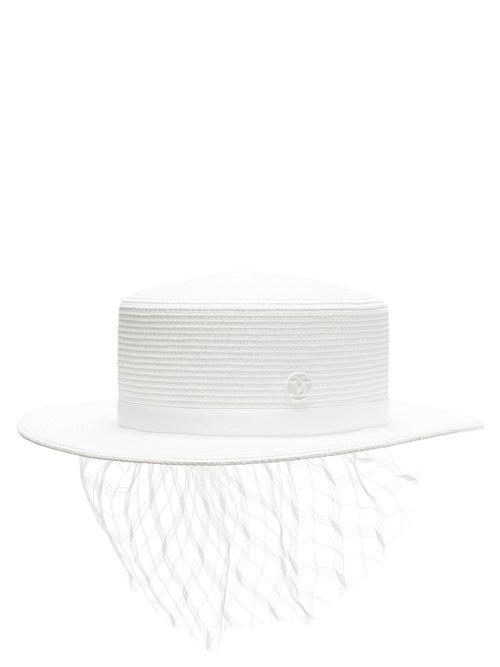 Matchesfashion.com Maison Michel - Kiki Straw Boater Hat - Womens - White