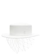 Matchesfashion.com Maison Michel - Kiki Straw Boater Hat - Womens - White