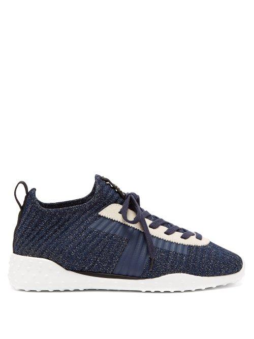 Matchesfashion.com Tod's - Low Top Lam Trainers - Womens - Navy