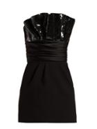 Matchesfashion.com Saint Laurent - Sequinned Gathered Mini Dress - Womens - Black