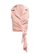 Matchesfashion.com Giuliva Heritage Collection - The Elide Tie Front Striped Wool Top - Womens - Red Multi