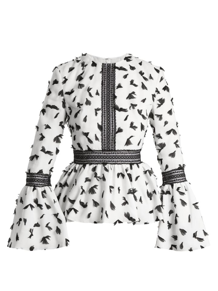 Huishan Zhang Pantoufele Petal-appliqu Twill Top