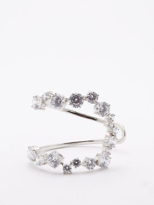 Completedworks - Crystal & Recycled Sterling-silver Cuff - Womens - Clear Multi
