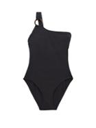 Matchesfashion.com Solid & Striped - The Chloe One-shoulder Swimsuit - Womens - Black