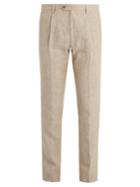 Etro Mid-rise Slim-fitting Linen Trousers