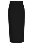 Rochas Knotted High-rise Cady Pencil Skirt