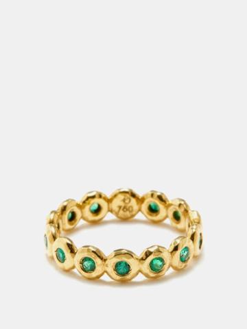 Octavia Elizabeth - Nesting Gem Emerald & 18kt Gold Ring - Womens - Green Multi