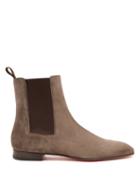 Matchesfashion.com Christian Louboutin - Roadie Suede Chelsea Boots - Mens - Grey
