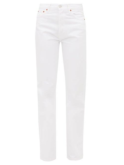 Matchesfashion.com Re/done Originals - High Rise Loose Jeans - Womens - White