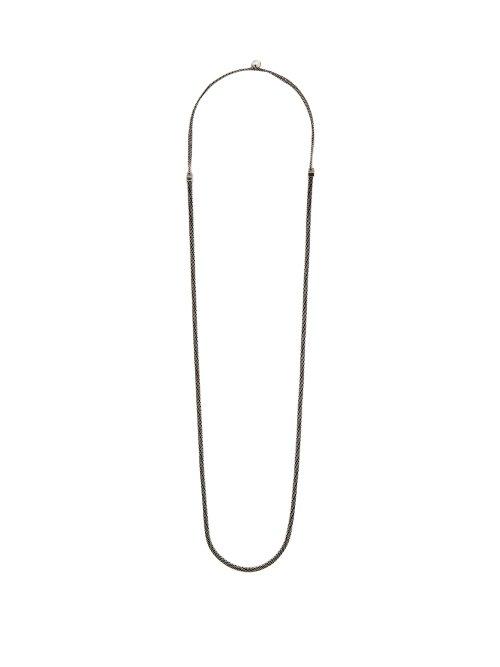 Matchesfashion.com Title Of Work - Micro Mesh Curb Chain Sterling Silver Necklace - Mens - Silver