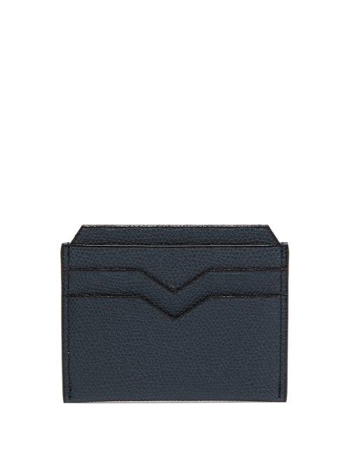 Matchesfashion.com Valextra - Porta Grained-leather Cardholder - Womens - Navy