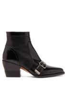 Matchesfashion.com Chlo - Rylee Buckled Leather Ankle Boots - Womens - Black