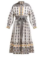 Matchesfashion.com Dodo Bar Or - Constanza Embroidered Cotton Shirtdress - Womens - Black Multi