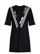 Dolce & Gabbana Embroidered Sailor-collar Gabardine Dress