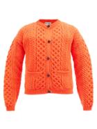 Molly Goddard - Yvie Cable-knit Wool Cardigan - Womens - Orange