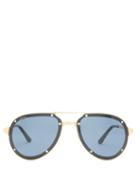 Matchesfashion.com Cartier Eyewear - Santos De Cartier Aviator Brushed-metal Sunglasses - Mens - Silver
