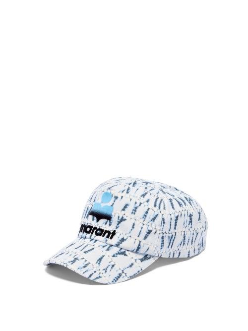 Matchesfashion.com Isabel Marant - Tyronh Flocked-logo Tie-dye Baseball Cap - Mens - Blue