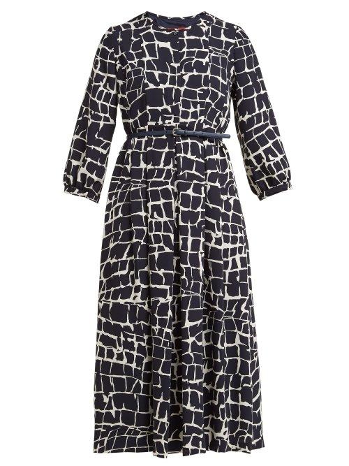 Matchesfashion.com Max Mara Studio - Zannata Dress - Womens - Navy Print