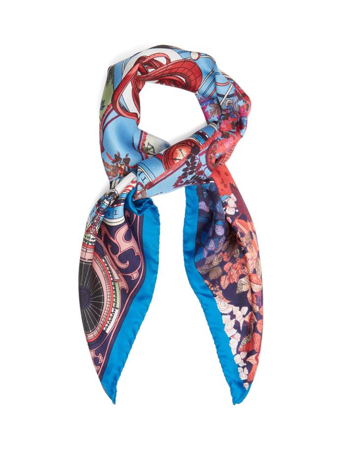 Etro Astronomy-print Silk Scarf