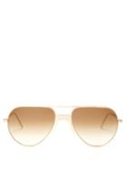 Matchesfashion.com Andy Wolf - White Sun Aviator Frame Sunglasses - Mens - Gold