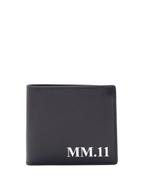 Matchesfashion.com Maison Margiela - Logo-print Leather Bifold Wallet - Mens - Black