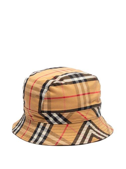 Matchesfashion.com Burberry - Vintage Check Cotton Bucket Hat - Mens - Beige Multi