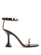 Matchesfashion.com Amina Muaddi - Julia Spike-embellished Wraparound Pvc Sandals - Womens - Black