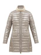 Matchesfashion.com Herno - Collarless Quilted Down Coat - Womens - Silver