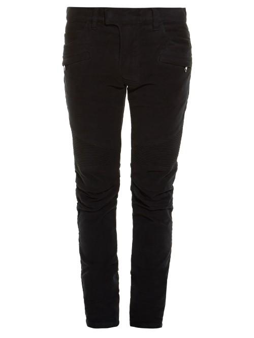 Balmain Biker Striped-side Skinny Jeans