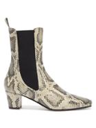Matchesfashion.com Paris Texas - Square-toe Python-effect Leather Chelsea Boots - Womens - Cream Multi