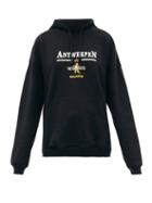 Matchesfashion.com Vetements - Antwerpen Logo-print Cotton Hooded Sweatshirt - Womens - Black