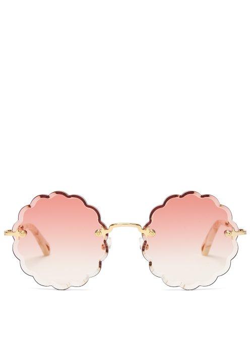 Matchesfashion.com Chlo - Rosie Round Frame Sunglasses - Womens - Pink