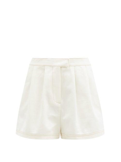 Matchesfashion.com Sir - Maurice High-rise Cotton-canvas Shorts - Womens - Ivory