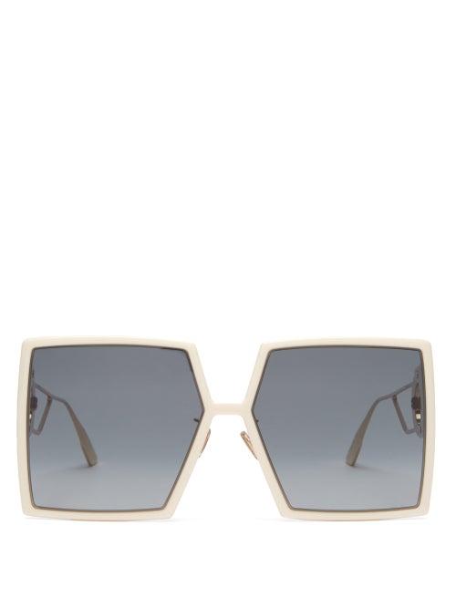Matchesfashion.com Dior Eyewear - 30montaigne Oversized Square Acetate Sunglasses - Womens - Ivory