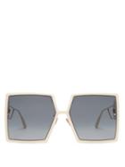 Matchesfashion.com Dior Eyewear - 30montaigne Oversized Square Acetate Sunglasses - Womens - Ivory