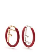 F Is Fendi Leather Earrings