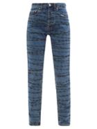 Ladies Rtw Vetements - High-rise Barbed Wire-print Straight-leg Jeans - Womens - Light Denim