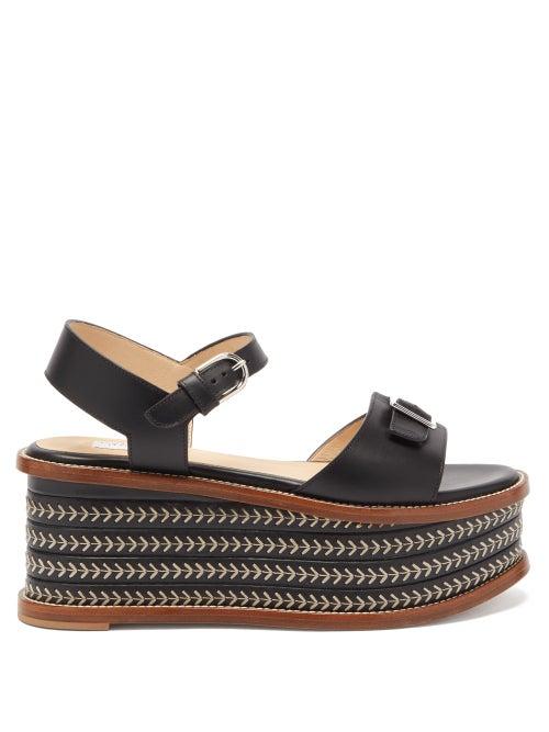Matchesfashion.com Gabriela Hearst - Hill Leather Platform Sandals - Womens - Black
