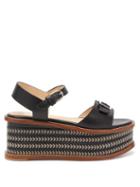 Matchesfashion.com Gabriela Hearst - Hill Leather Platform Sandals - Womens - Black