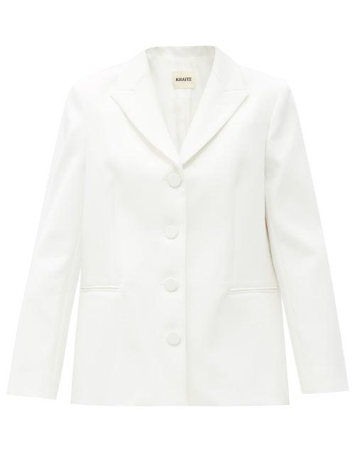 Matchesfashion.com Khaite - Joan Single-breasted Faille Jacket - Womens - Ivory